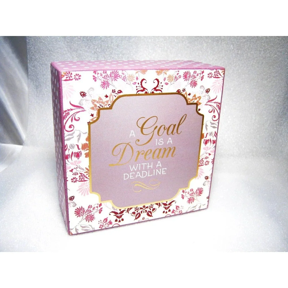 Motivational Wood Block Novelty Tabletop Shelf  Desk Box Sign 5x5 inch